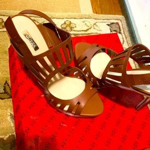 Brown platform sandals